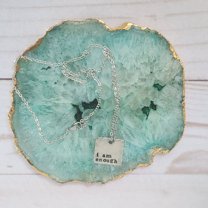 I Am Enough Square Necklace