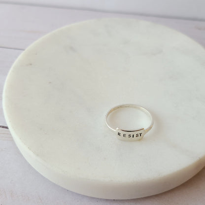 Sterling Silver Wide Tab Ring