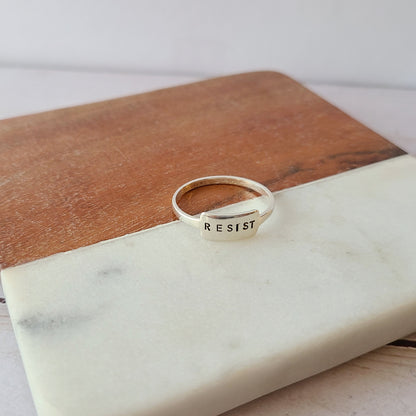 Sterling Silver Wide Tab Ring