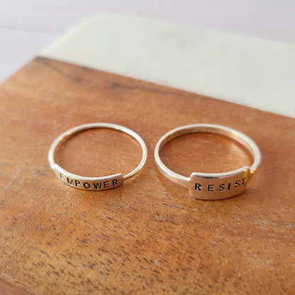 Sterling Silver Wide Tab Ring