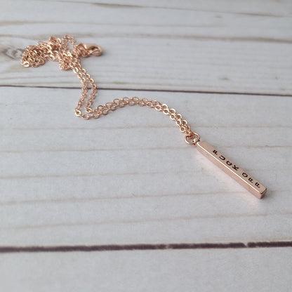 Rose Gold Be Kind/Fuck Off Double Sided Necklace