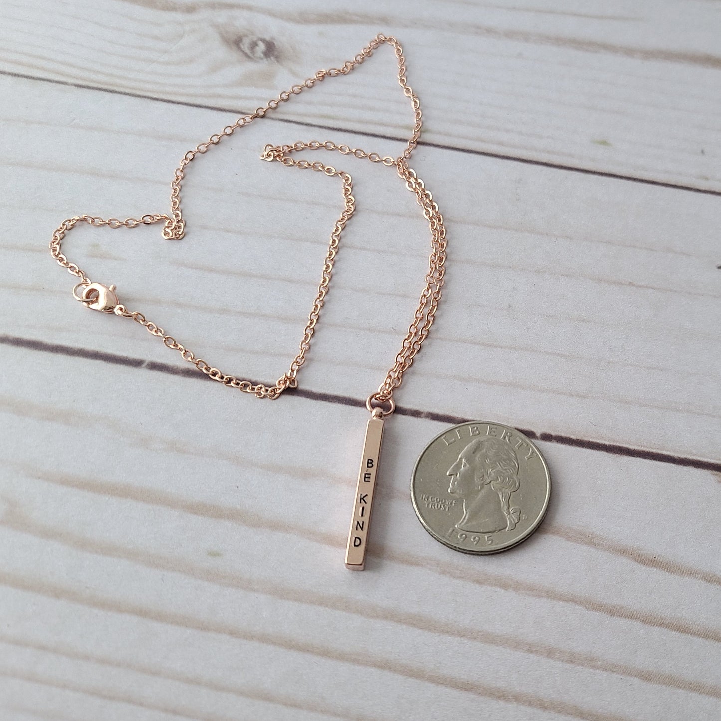 Rose Gold Be Kind/Fuck Off Double Sided Necklace