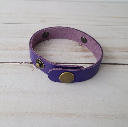 I Came I Saw I Made It Awkward  - Purple Leather Cuff Bracelet