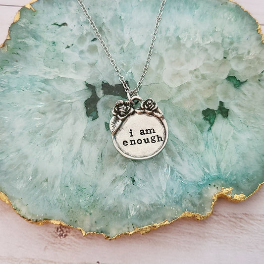 I Am Enough - Floral Border Necklace