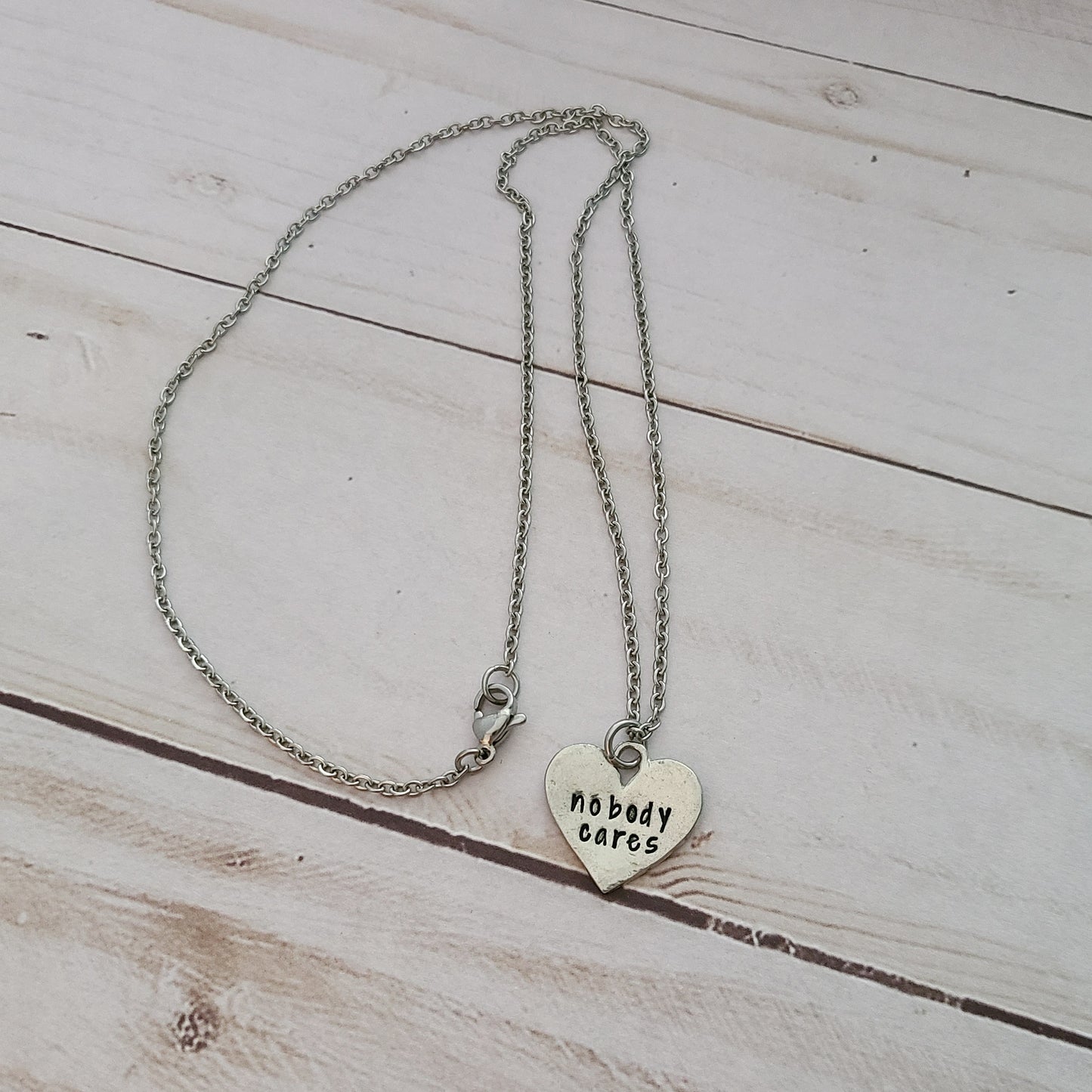 Nobody Cares - Heart Shaped Necklace