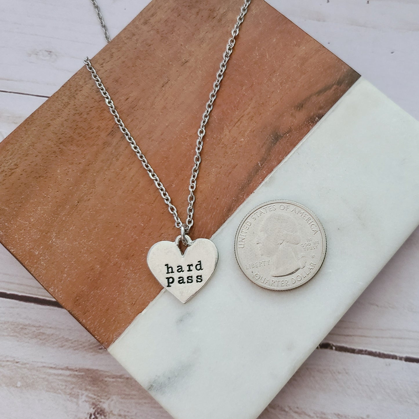 Hard Pass - Heart Shaped Necklace