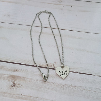 Hard Pass - Heart Shaped Necklace