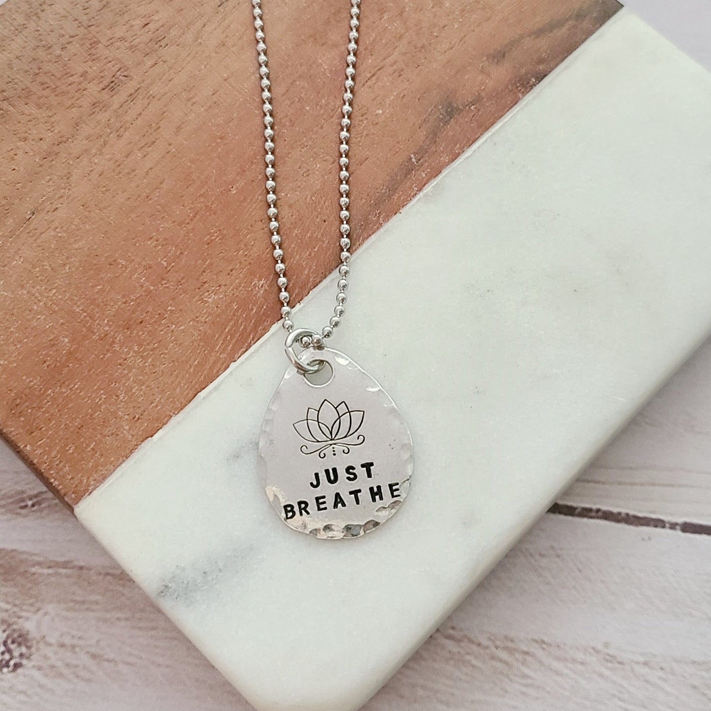 Just Breathe - Drop Shaped Necklace