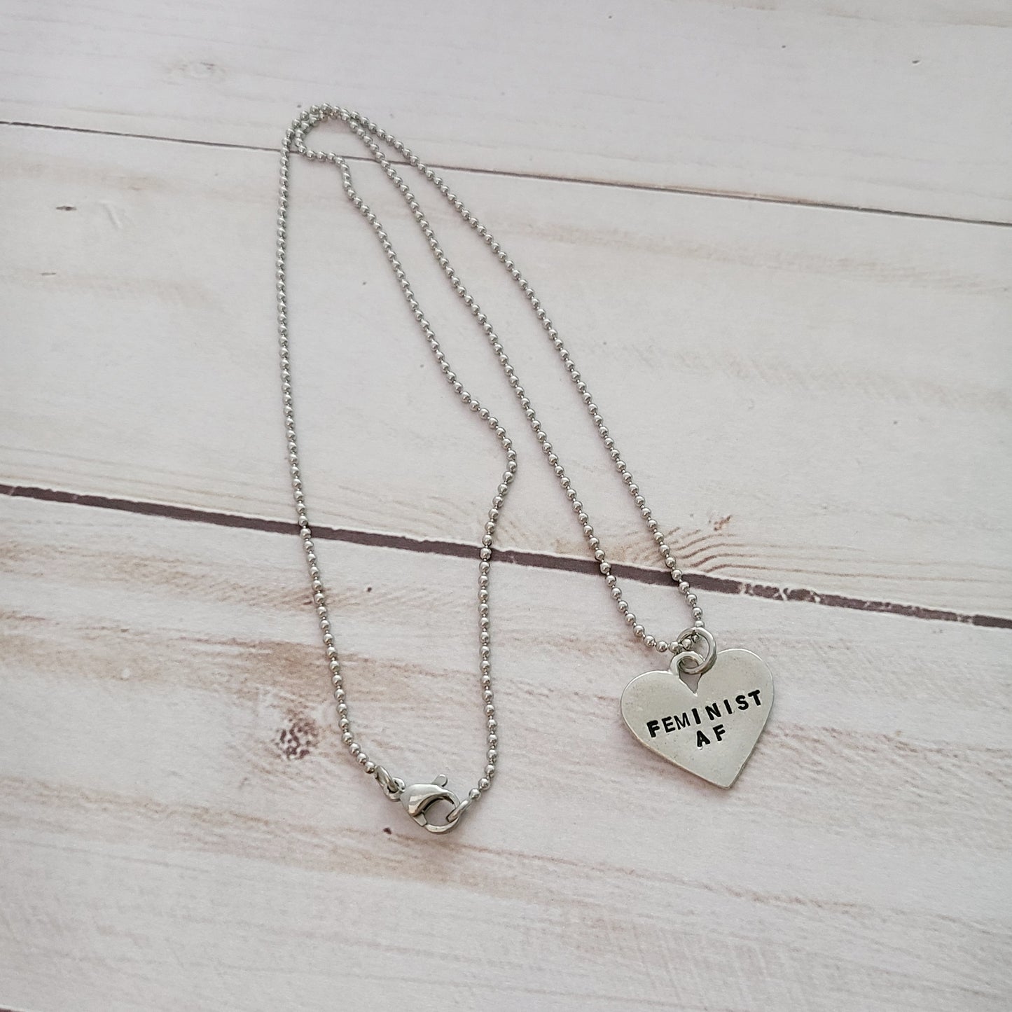 Feminist AF - Heart Shaped Necklace