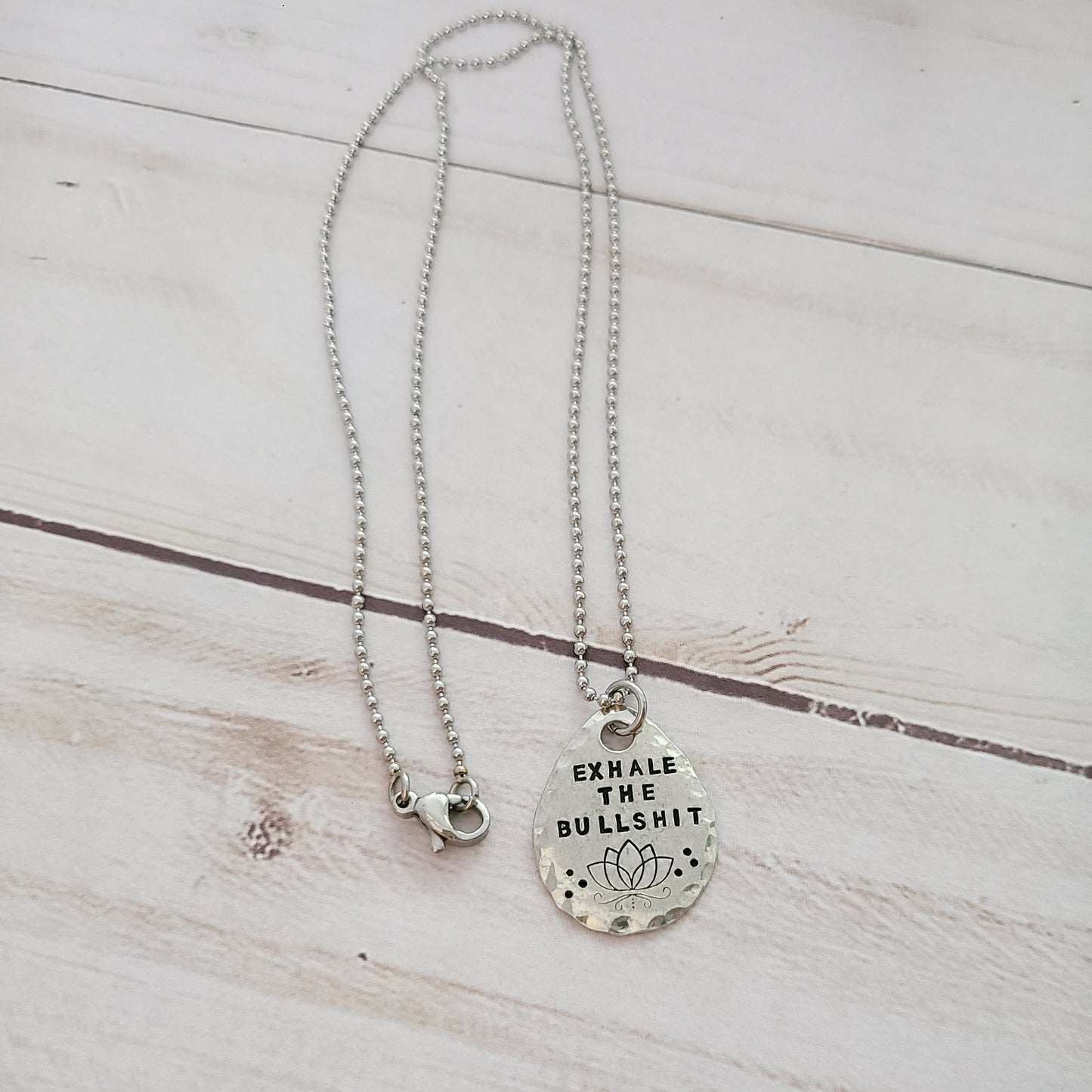 Exhale The Bullshit - Drop Shaped Necklace