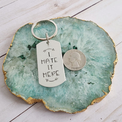 I Hate It Here Keychain, Funny Keychain for Work Bestie, Coworker Leaving Gift