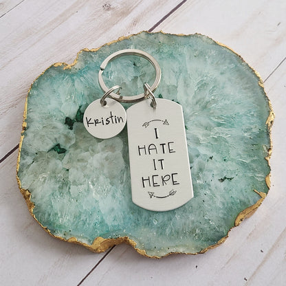 I Hate It Here Keychain, Funny Keychain for Work Bestie, Coworker Leaving Gift