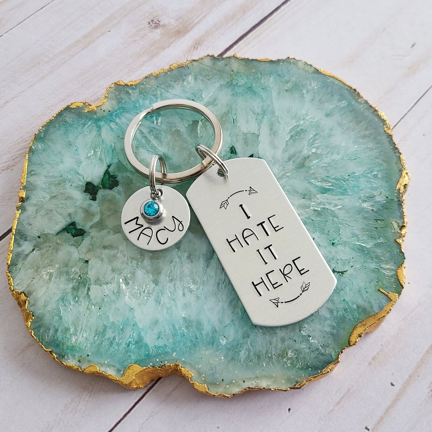 I Hate It Here Keychain, Funny Keychain for Work Bestie, Coworker Leaving Gift