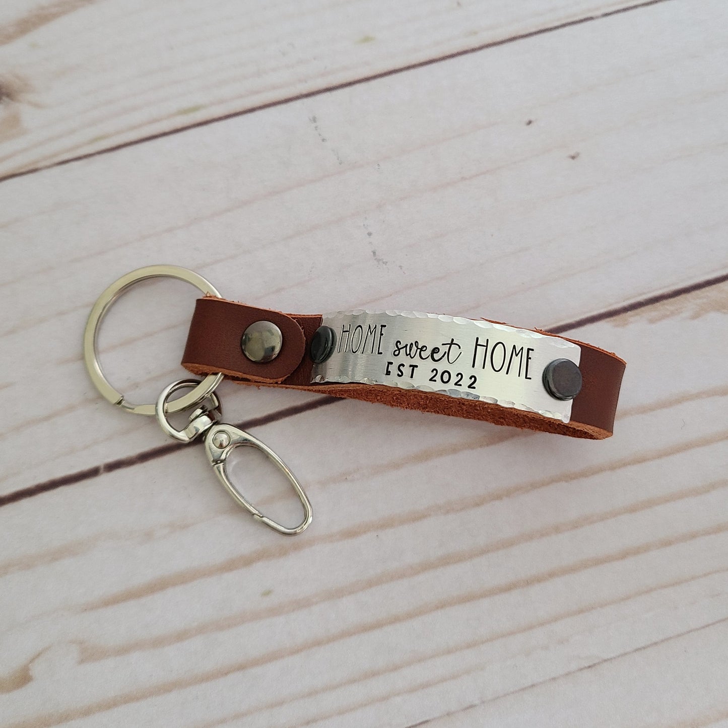Home Sweet Home Est 2022 Leather Key Fob