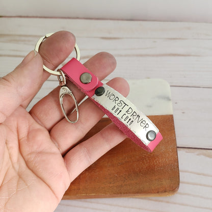 Worst Driver But Cute Leather Key Fob