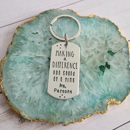 Making A Difference One Sound At A Time Keychain