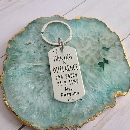 Making A Difference One Sound At A Time Keychain