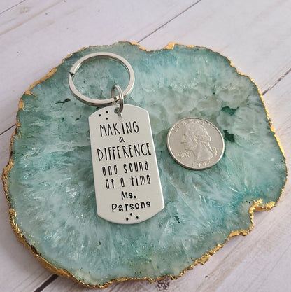 Making A Difference One Sound At A Time Keychain