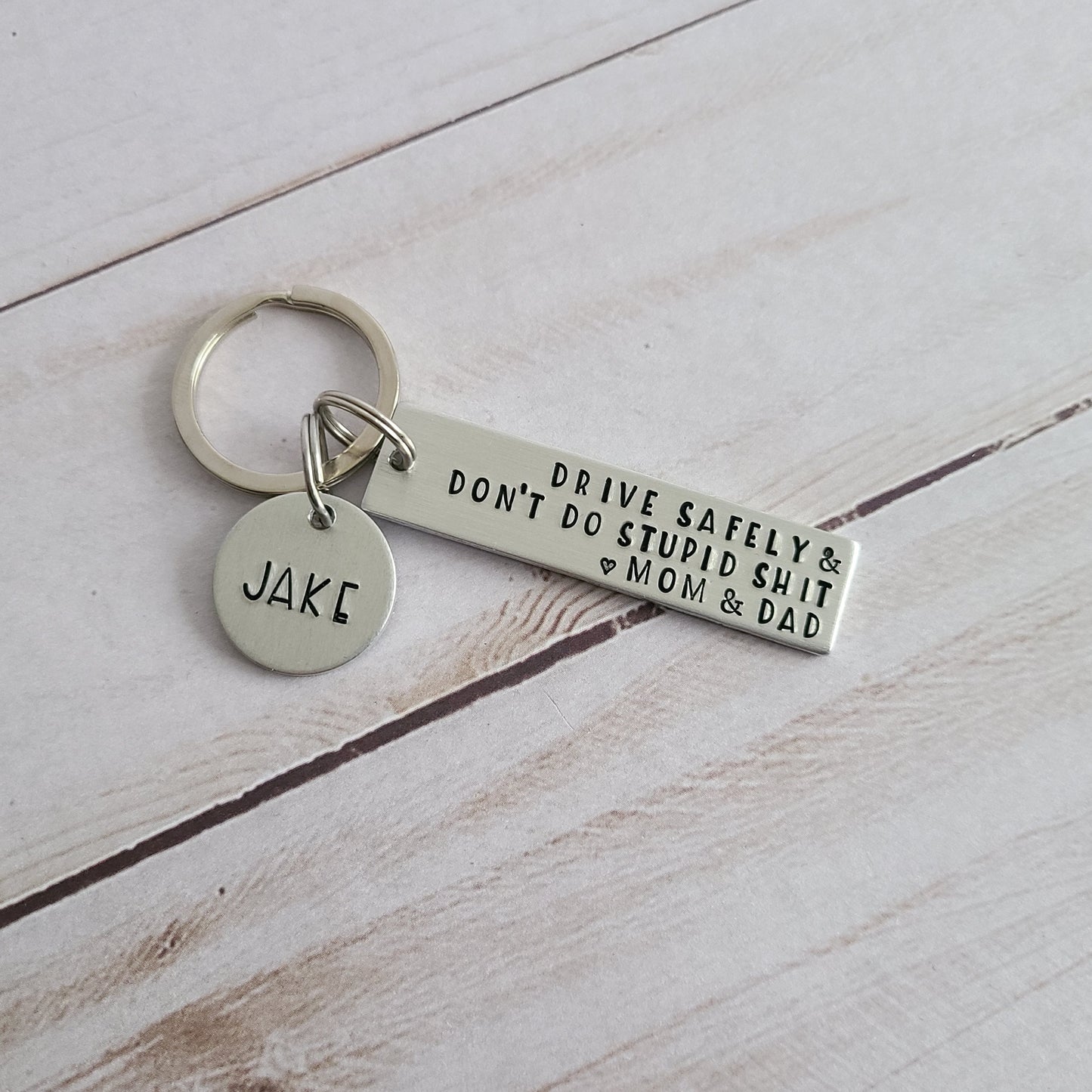 Make Good Choices & Don't Do Stupid Shit Love Mom & Dad Keychain - Cute  Personalized Accessories for Teens