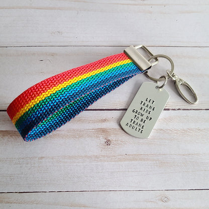 Trans Pride Keychain, You Said I Could Be Anything So I Became Myself Keychain w/ name pronoun option and wristlet option