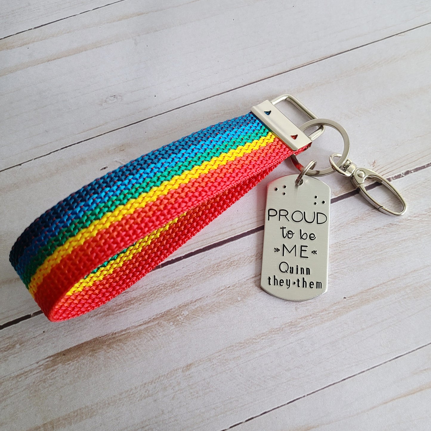 Proud To Be Me Keychain with add on wristlet option