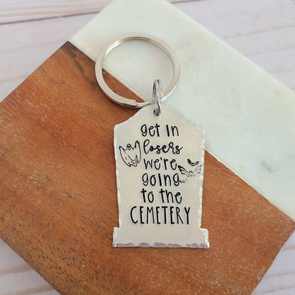 Multiple Options Gravestone Shaped Spooky Halloween Keychains