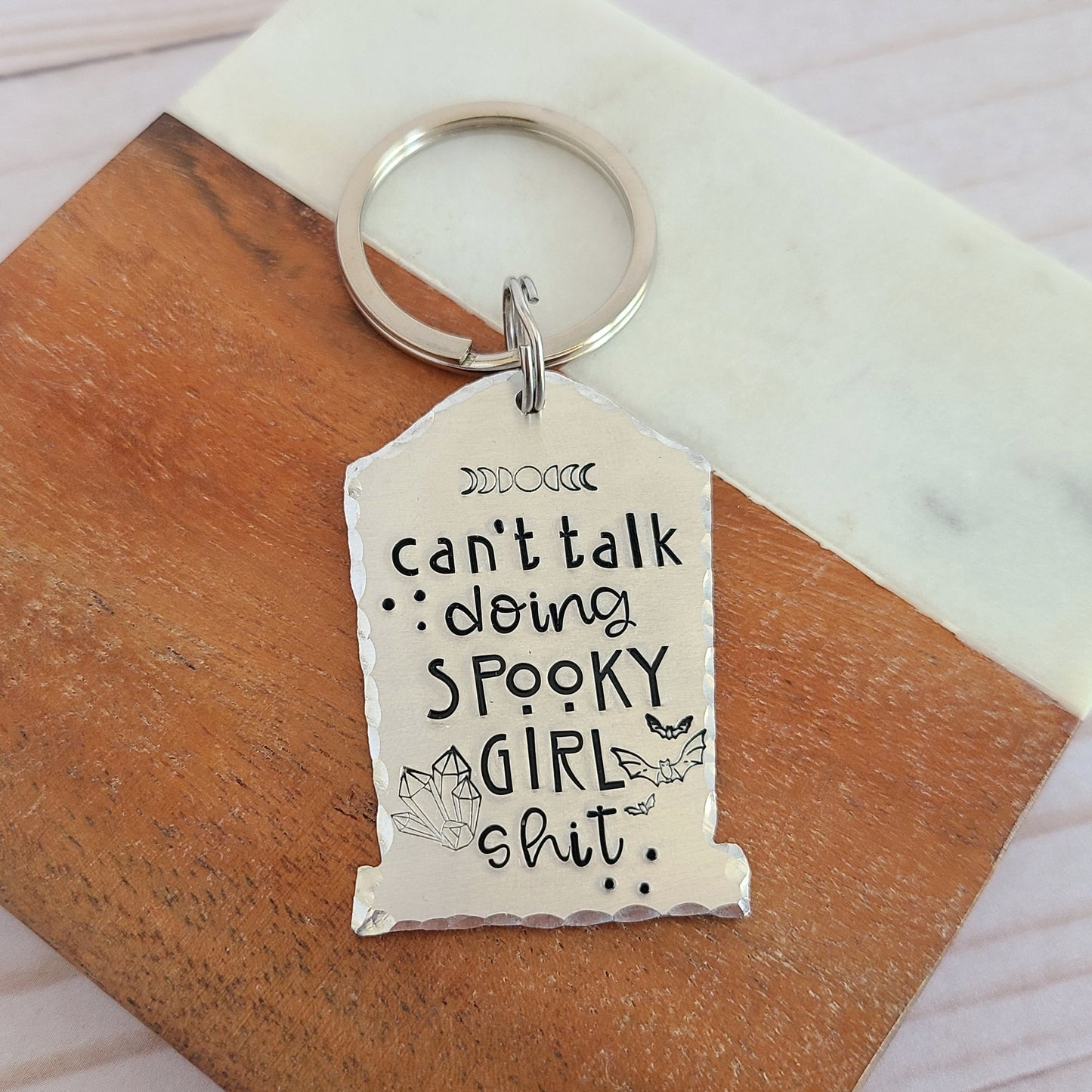 Multiple Options Gravestone Shaped Spooky Halloween Keychains