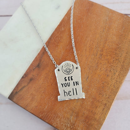Multiple Options Gravestone Shaped Spooky Halloween Necklaces