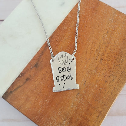 Multiple Options Gravestone Shaped Spooky Halloween Necklaces