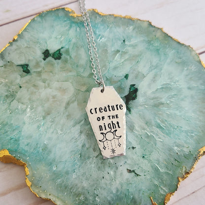 Multiple Options Coffin Shaped Spooky Halloween Necklaces