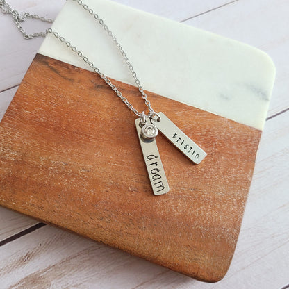 Personalized Choose Your Word Necklace, Custom Word Jewelry with Name and Birthstone, Cute Graduation Gifts for Her