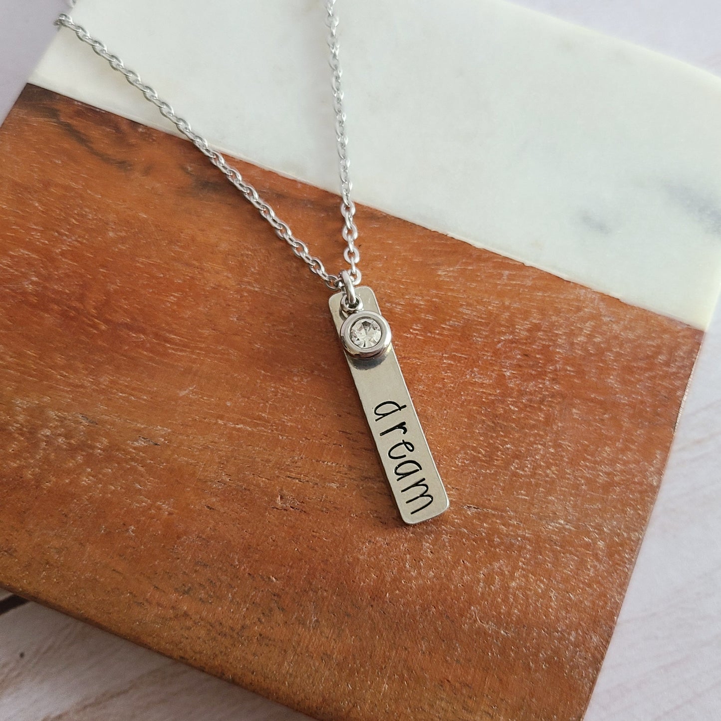 Personalized Choose Your Word Necklace, Custom Word Jewelry with Name and Birthstone, Cute Graduation Gifts for Her