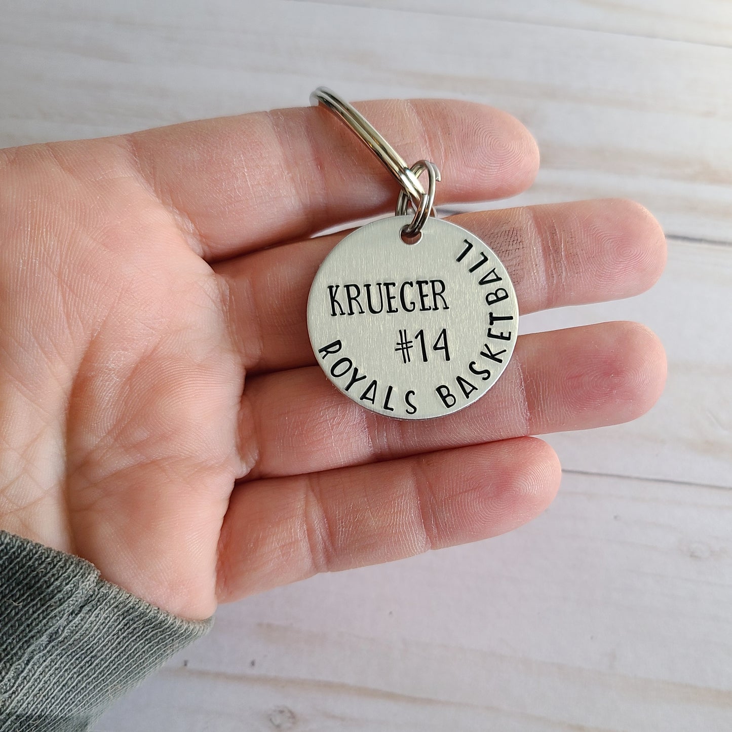 Custom Team Basketball Keychain, Hand Stamped Metal Keychain, Personalized Sports Bag Tag for Any Sport, Baseball Keychain, Football Keychain, Football Mom Gifts