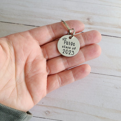 Custom Graduation Keychain, Class of 2023 High School Graduate, College Graduation Gift for Her, Cute Grad Keychains