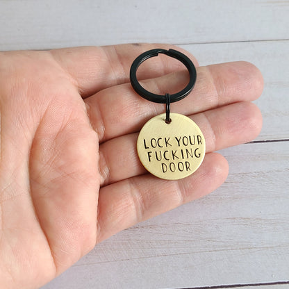 Lock Your Fucking Door Keychain, Funny Key Chain for Women, First Apartment Gift, New Car Key Ring, First Time Homeowner Housewarming