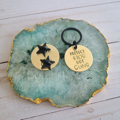 Protect Kids Not Guns Brass Pin or Keychain