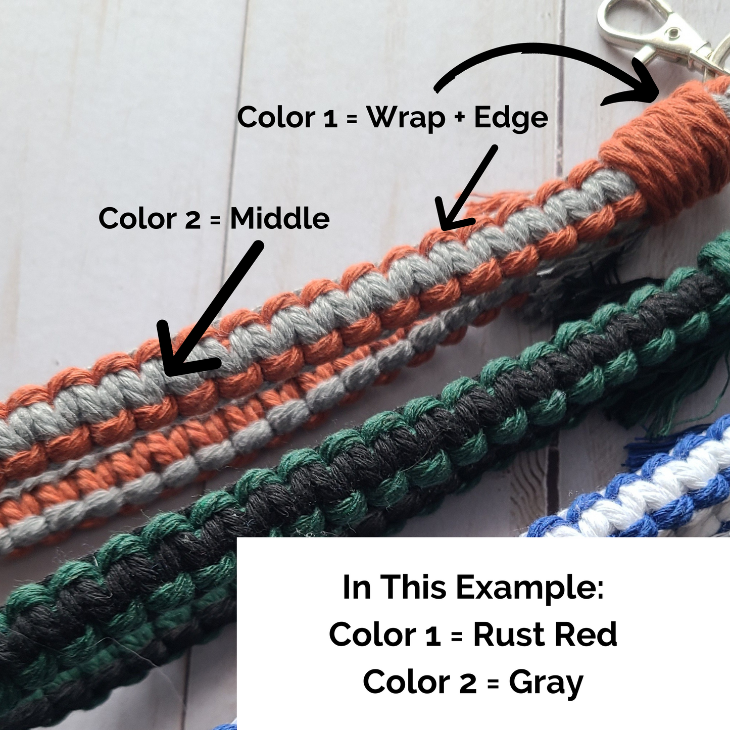 School Colors Macrame Wristlet with Custom Graduation Keychain, Class of 2023 High School Graduate, College Graduation Gift for Her, Cute Grad Keychains