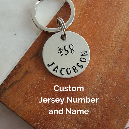 Custom Jersey Number and Name Keychain, Personalized Sports Bag Tags, Sports Backpack Tags for Kids