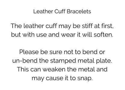 Leather Cuff Sample Sale - Special Pricing - Only 1 of Each Available