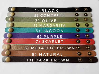 Begin Again Leather Cuff Bracelet - Choose Your Color Leather