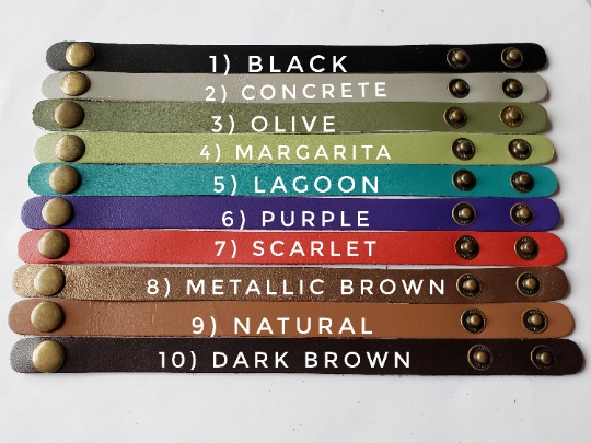 Dead Tired Leather Cuff Bracelet - Choose Your Color Leather